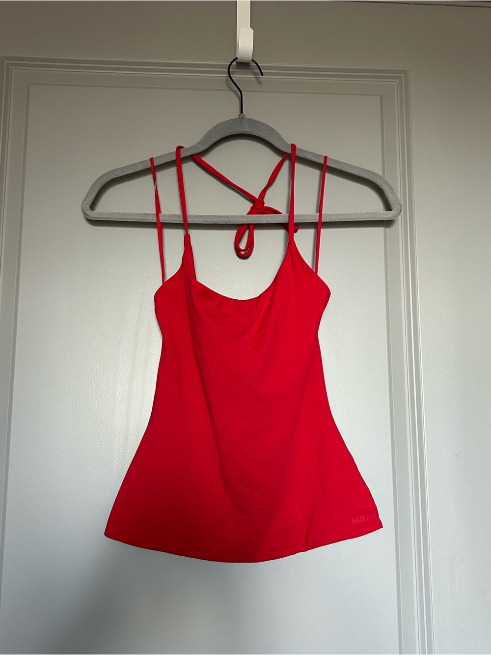 Aritzia Red Halter Tie Tank